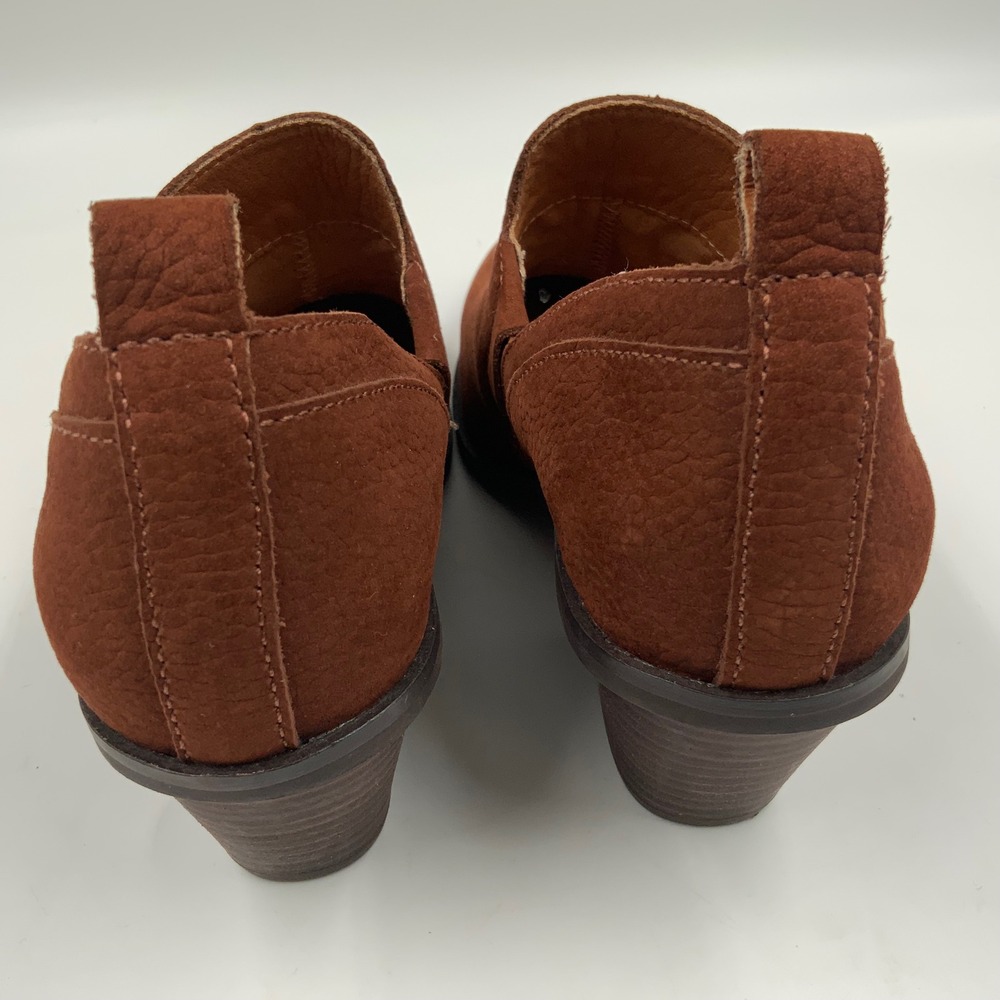 Lucky Brand Women Leather Ankle Boots Booties Brown Wedge Heel Size 6.5 - Picture 5 of 8